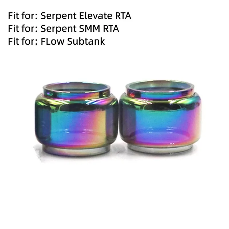 2PCS  Bubble Glass Tube Rainbow for Wotofo Serpent Elevate / Serpent SMM RTA / FLow Subtank mtl Tank Accessories