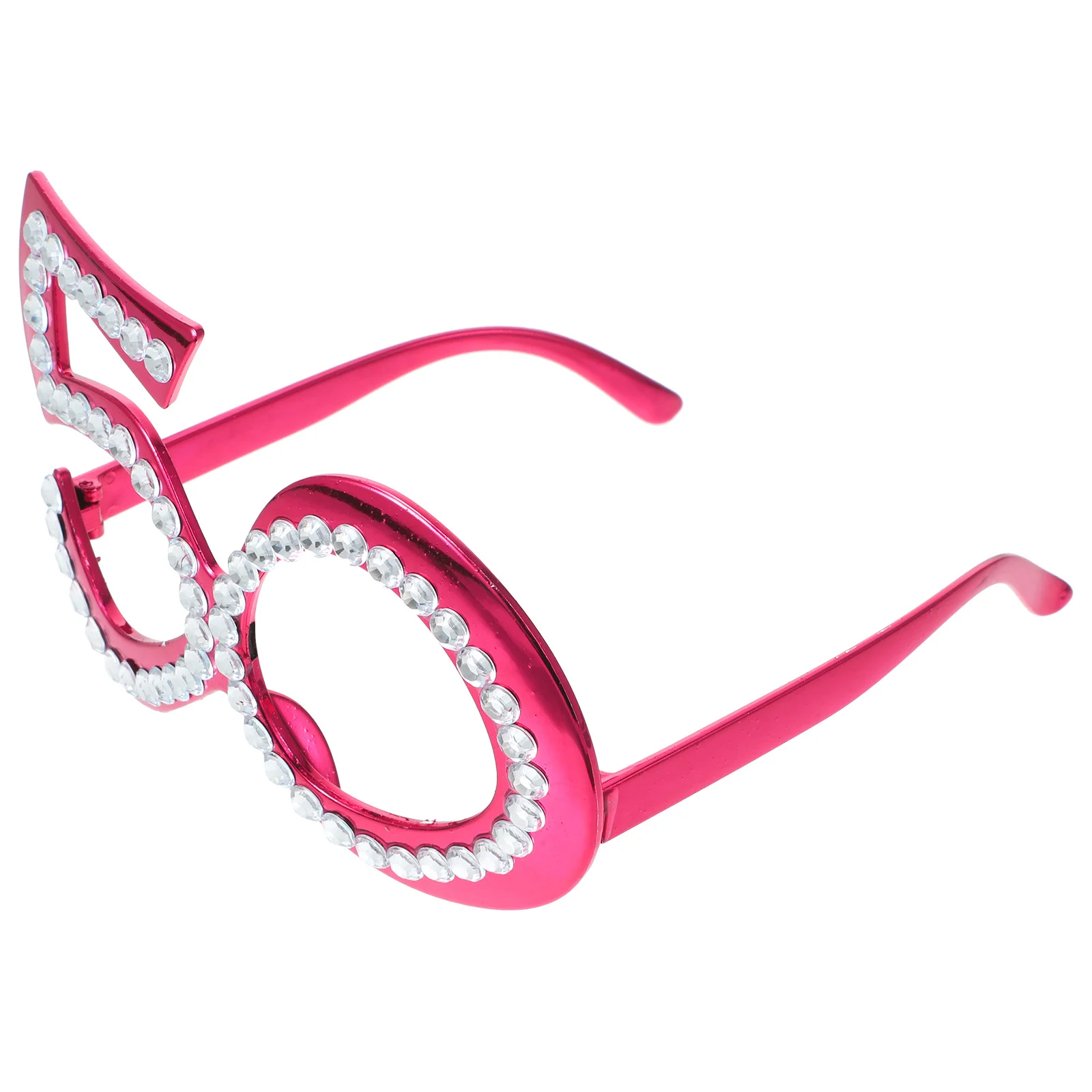 Golden 50 Number Eyeglasses Lightweight Plastic Birthday Party Photo Prop Shiny Rhinestones Novelty Glasses for Adults