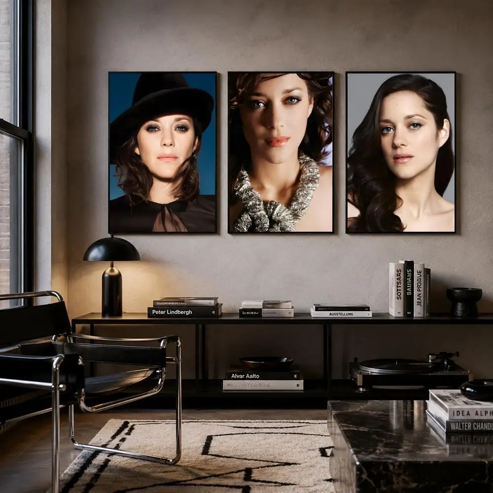 Actor Marion Cotillard Poster Self-adhesive Art Waterproof Paper Sticker Coffee House Bar Room Wall Decor