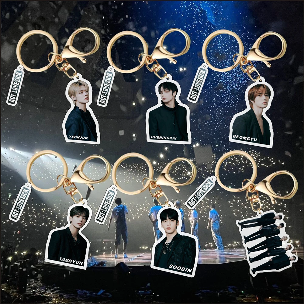 KPOP SOOBIN TAEHYUN HUENINGKAI BEOMGYU YEONJUN 2022 ACT: LOVESICK Concert Acrylic Keychain Keyring Pendant Bag Accessory Gift D1