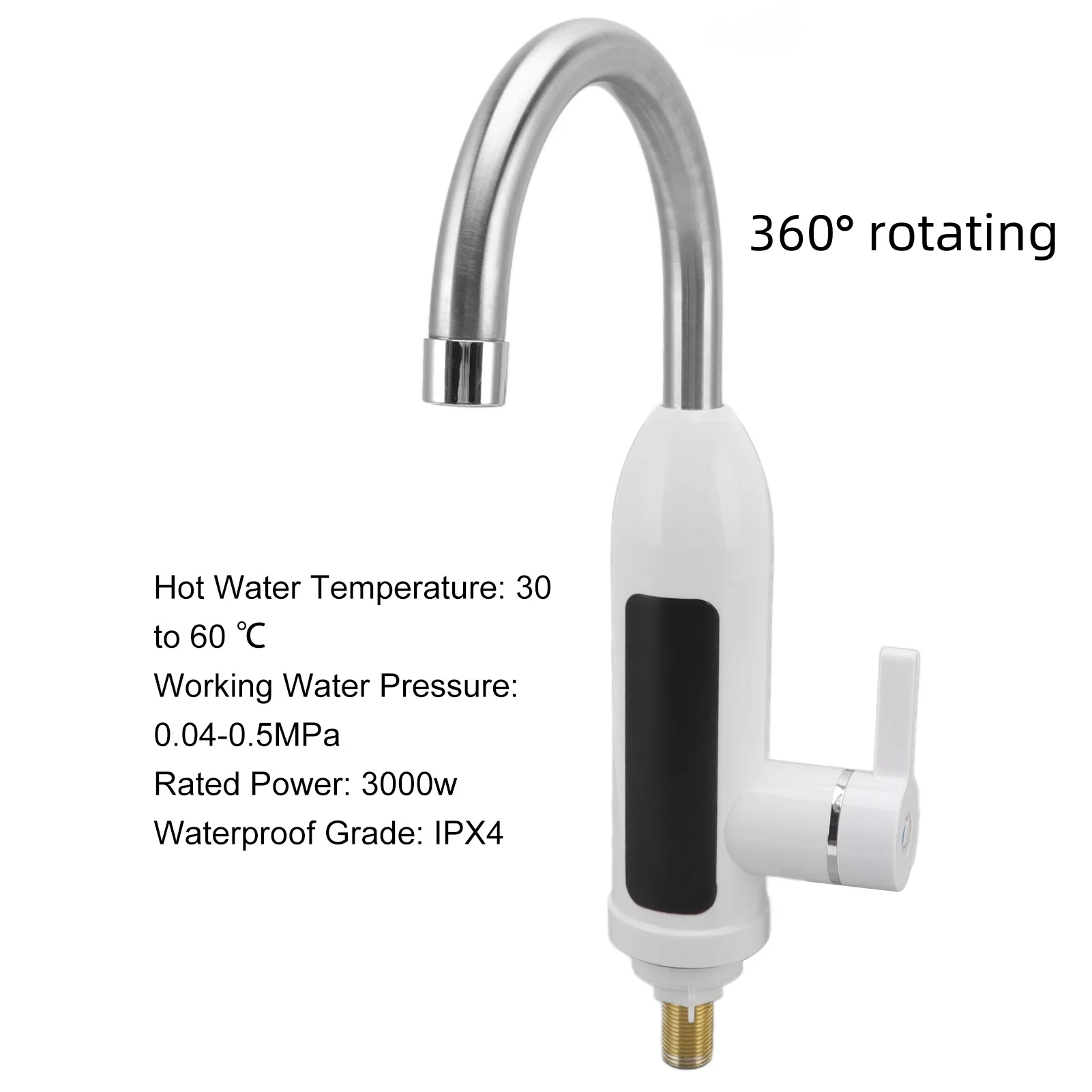 3000W 220V Electric Kitchen Water Heater Tap Instant Hot stainless steel Water Faucet Heater ABS Tankless Cold Heating Faucet ﻿