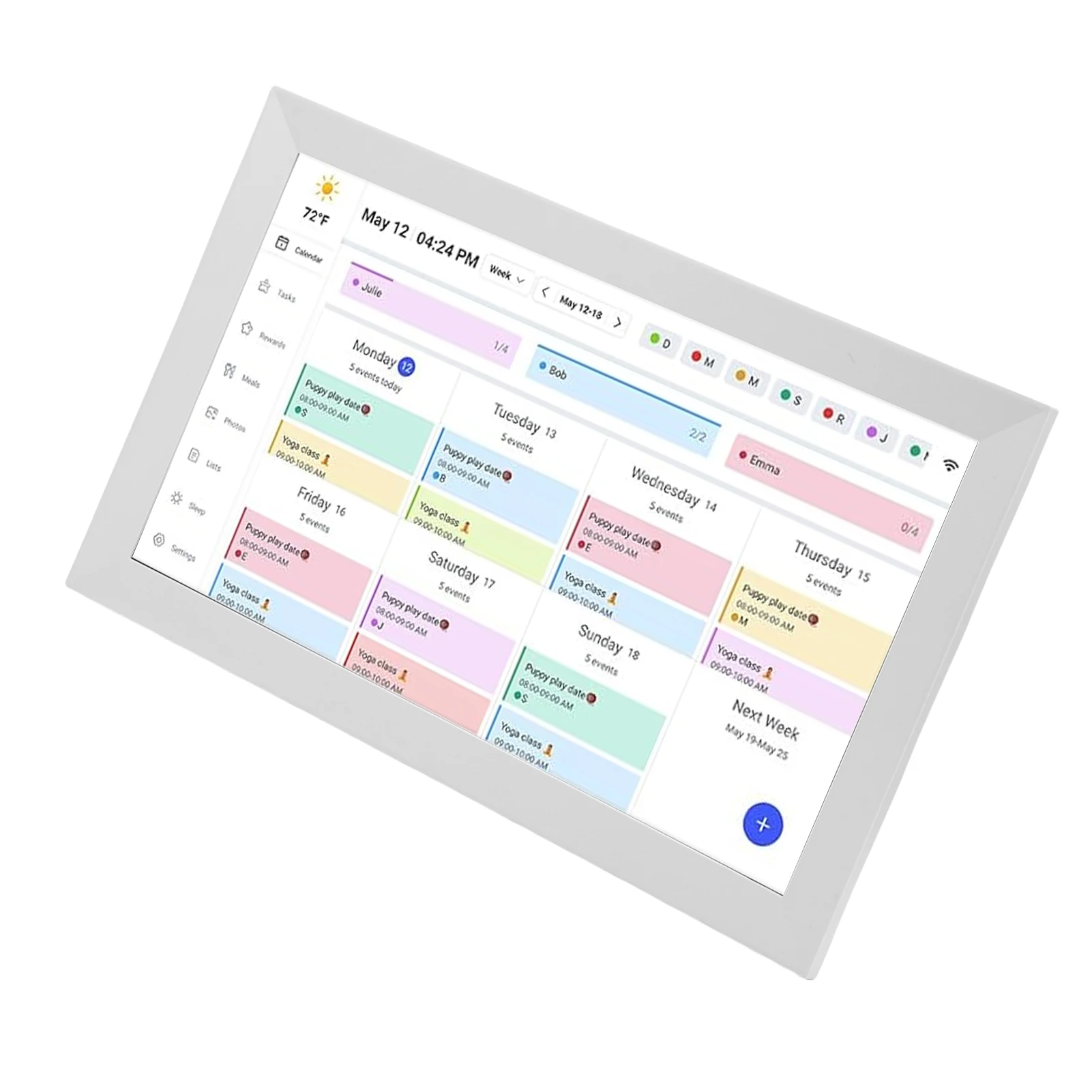 Calendário digital inteligente 1080P 15,6 polegadas Touchscreen WiFi Display interativo Moldura digital Calendário Planejador com APP