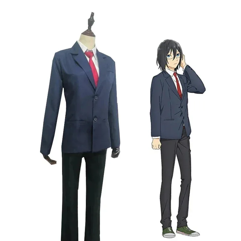 Anime Horimiya 호리산-토 미야무라-쿤 미야무라 이즈미 코스프레 의상 학교 교복 캐주얼웨어 및 할로윈용 가발 신발
