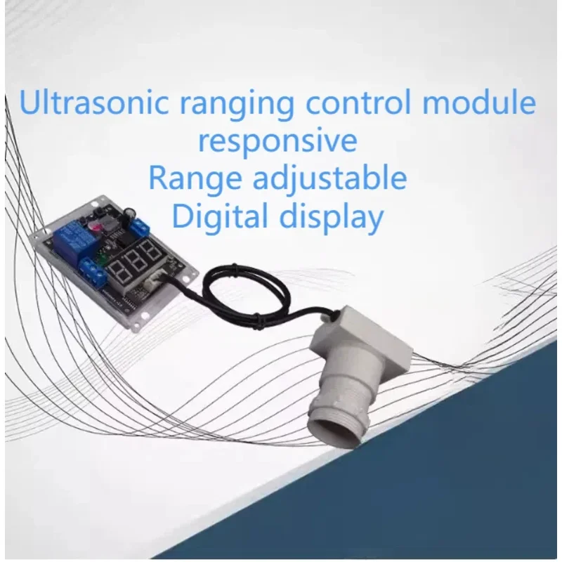 Small Angle Ultrasonic Ranging Module with Display Distance Adjustable Distance Relay Output Integrated Sensor