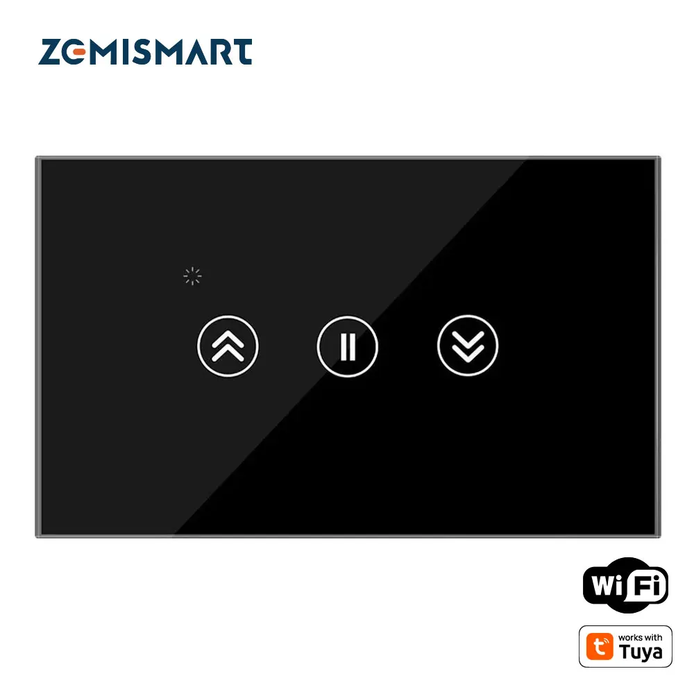 Zemismart WiFi Smart Curtain Switch Limit Setting Work with Tuya Alexa Gooogle Home Wall Switch for Roller Shade Motor