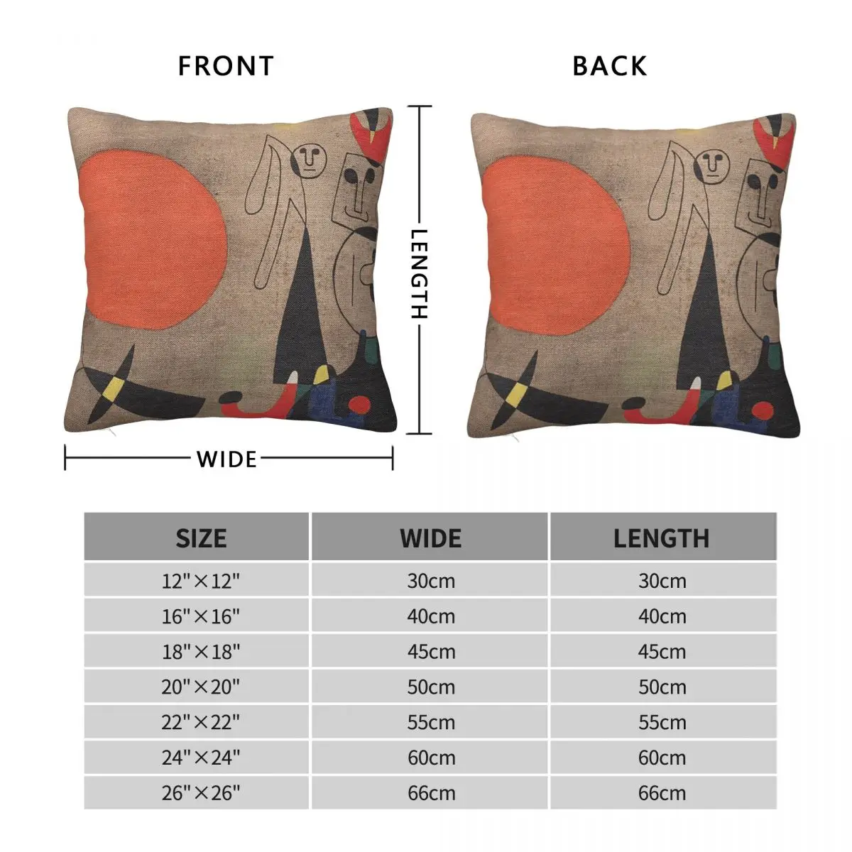 Joan Mir Surrealism Square Pillowcase Polyester Linen Velvet Pattern Zip Decor Pillow Case Sofa Seater Cushion Case 18