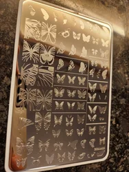 1pc Butterfly Flower Leaf Nail Templates Stamping Plates French Abstract Wavy Line Printing Stencil Manicure Accessories #PLUS
