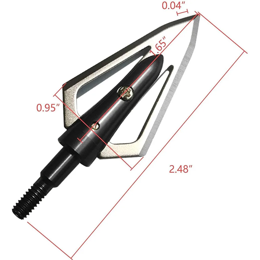 رؤوس السهم برودهيدز 100 حبة مع علبة 2 سهام شفرة ثابتة نصائح رؤوس السهم لمجمع/قوس منحني للصيد في الهواء الطلق