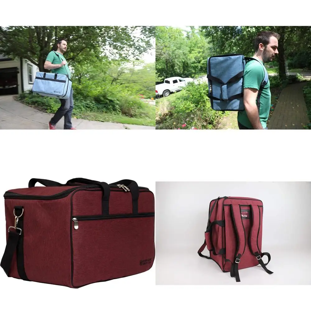 

Red Padded Board Game Bag with Backpack and Shoulder Strap for Large Slips