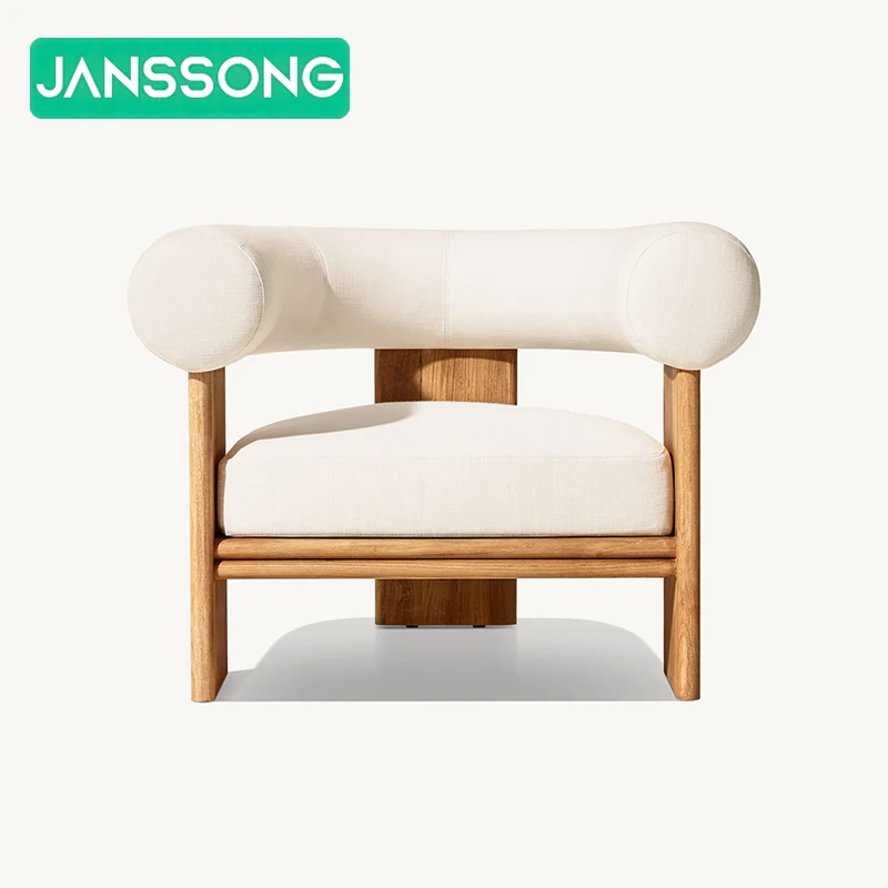 Tuin Luxe Comfortabele Teak Waterdichte Tafel en Stoelen Set Hotel Luxe Tafel en Stoel Set Villa Veelzijdig Houten Meubilair