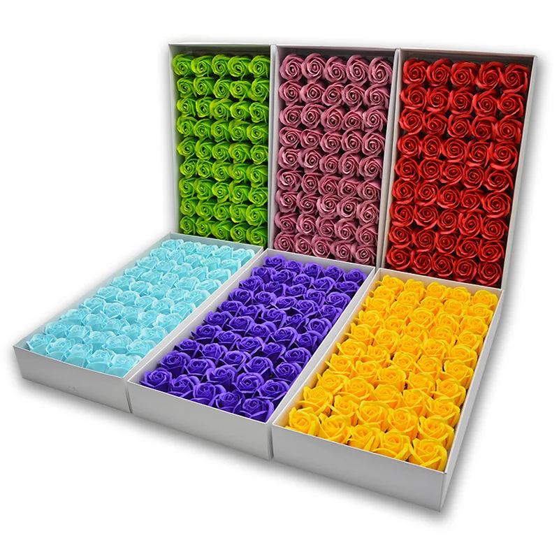 5x7cm Thick 3layer Soap rose artificial flowers head 10/20/30/50pcs DIY eternal love bouquet f Mother\'s day Birthday Valentine