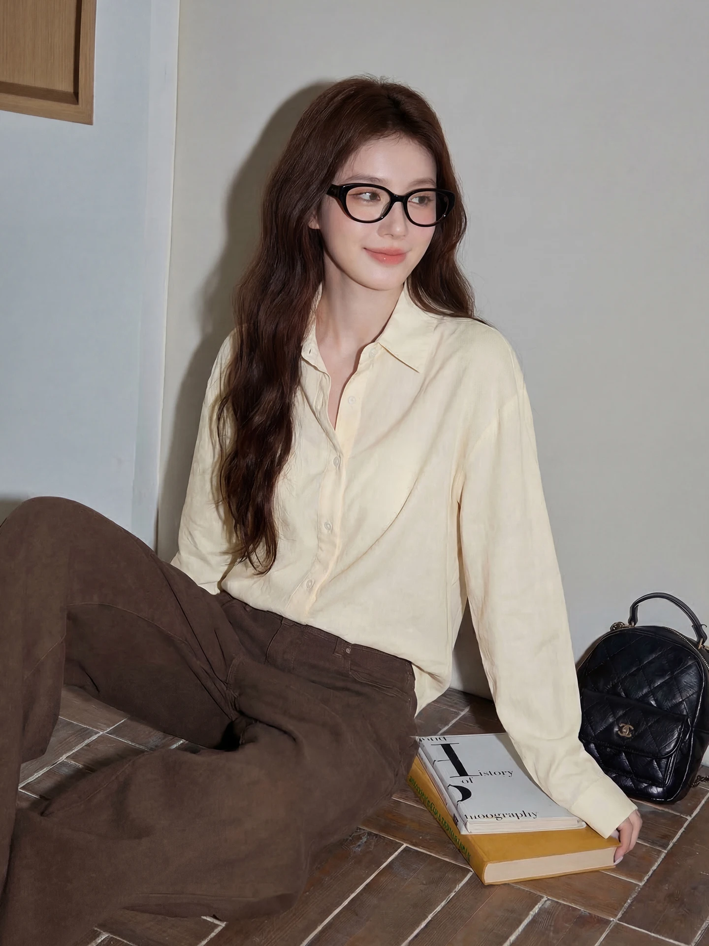 

Новая летняя женская свободная рубашка с длинным рукавом и воротником, кардиган-накидка для защиты от солнца, мягкий и нежный топ в корейском стиле