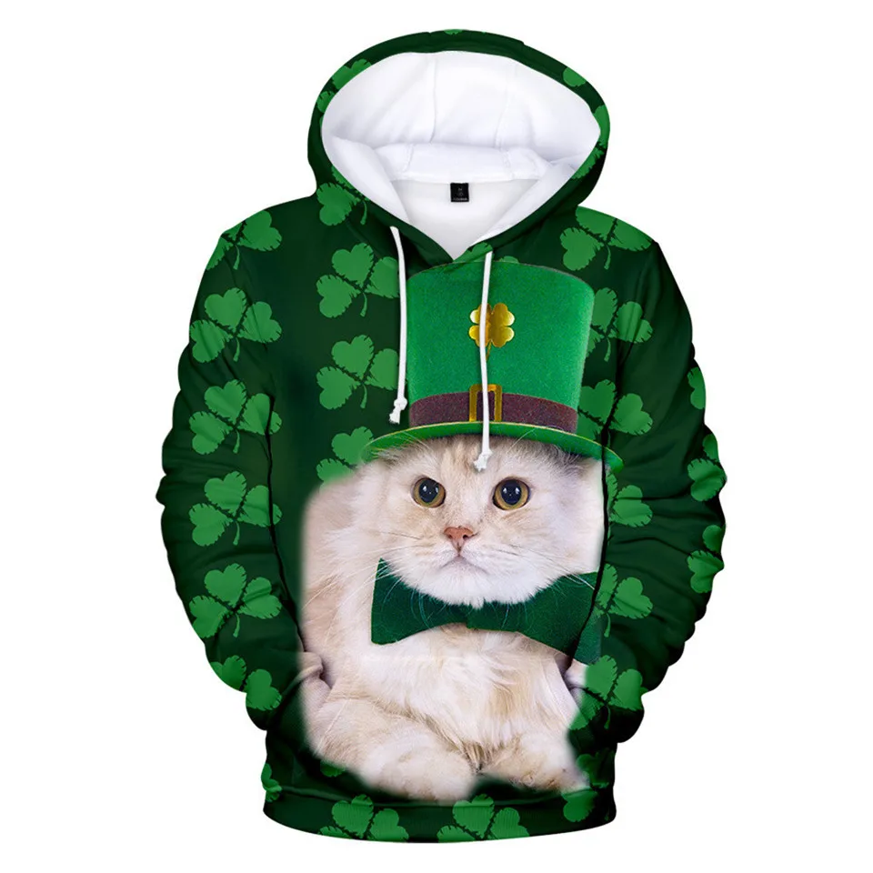 3 To 14 Years Kids Hoodies St. Patrick's Day 3D Printed Hoodie Sweatshirt Boys Girls casual Cartoon Jacket Coat Children Clothes