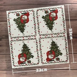 10/20pcs 33cm New Christmas Party Decoration Paper Christmas Tree Cartoon Father Christmas Granny Love Printed Paper Placemats