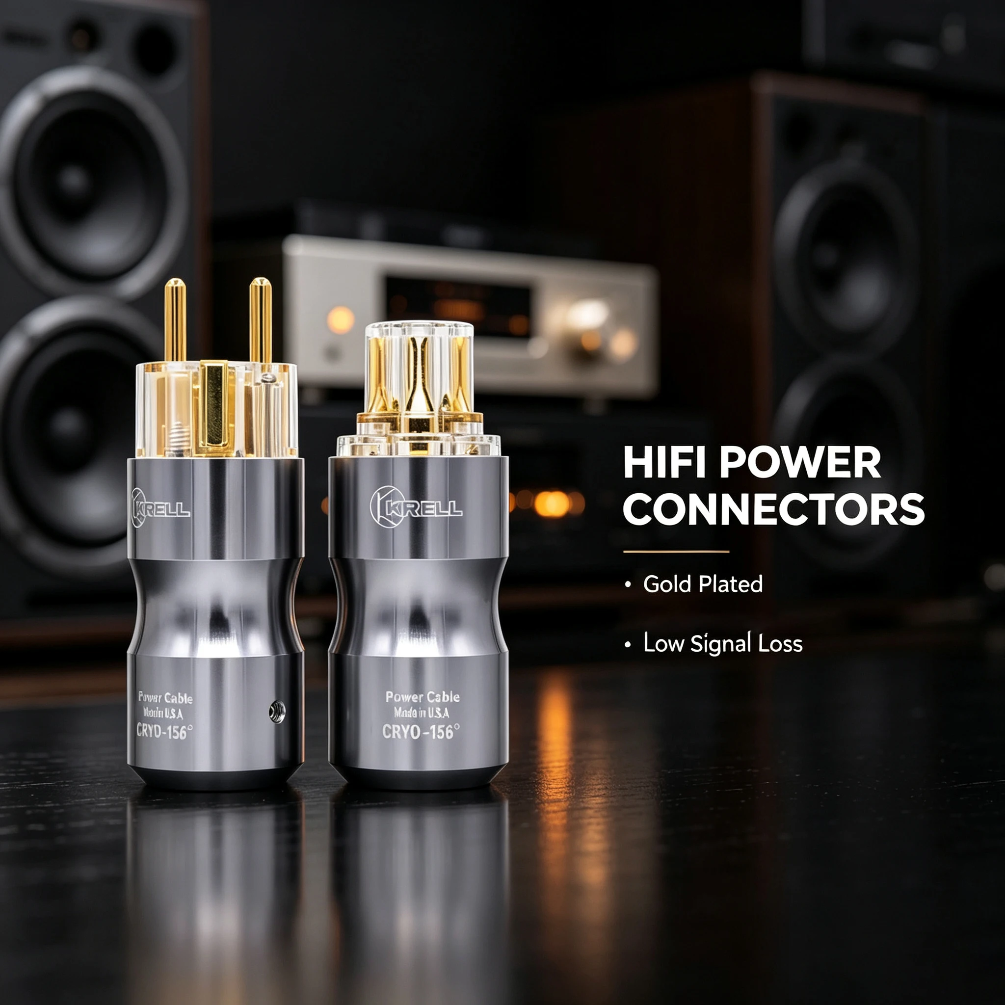 HiFi Audiophile EU Schuko Power Plug 24K Gold Plated Audio AC Mains Connector for DIY Hifi Power Cable Power Supply Socket