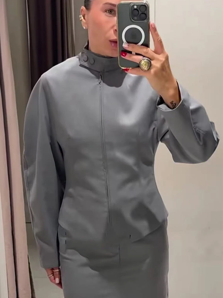 2026 Neue Damenjacken Herbst Hochkragen Langarm Einfache Pendlermäntel Mode Frühling Lässige Damen Streetwear Oberteile