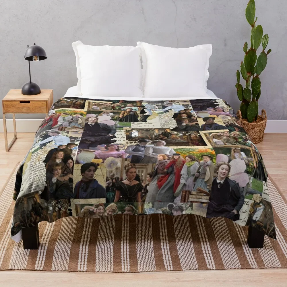 

Little Women Collage Throw Blanket Cozy Throw Blanket for Bed Sofa Chair