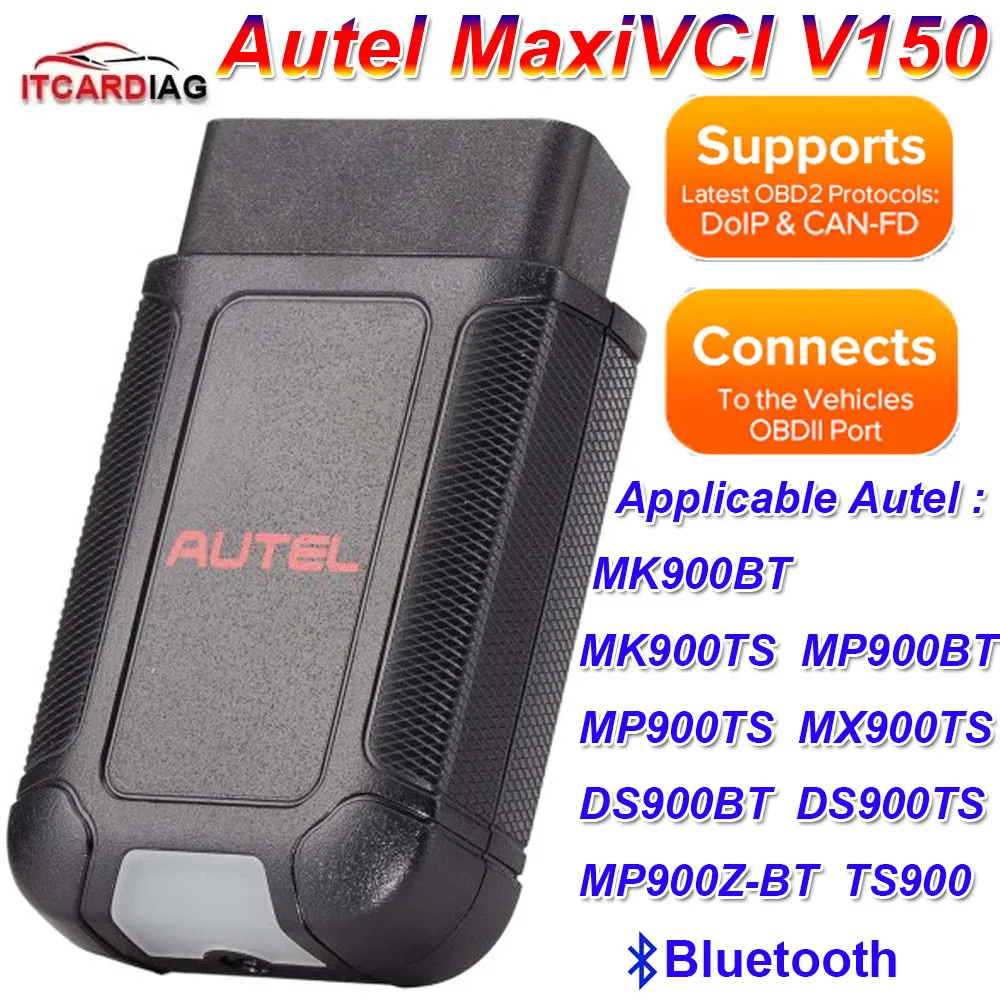 

Беспроводной ключ AUTEL MaxiVCI V150 с поддержкой VCI, интерфейс автомобильной связи DoIP и CanFD, используемый с MK900-BT MP900BT TS900. и др.