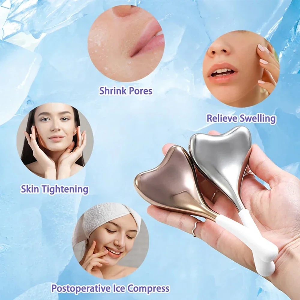 Cooling Spa Ice Globes Roller Stainless Steel Gua Sha Cryo Sticks Face and Eyes Massager Facial Skin Care Tools Gifts for Women