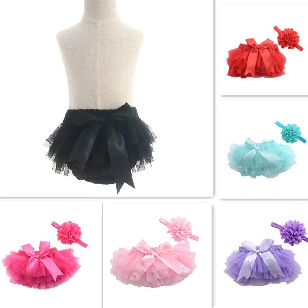 

1Pcs Baby Girls Tutu Skirt Durable Satin Waistband Size L Black Newborn Birthday Dress Photography Prop Clothes Accessory