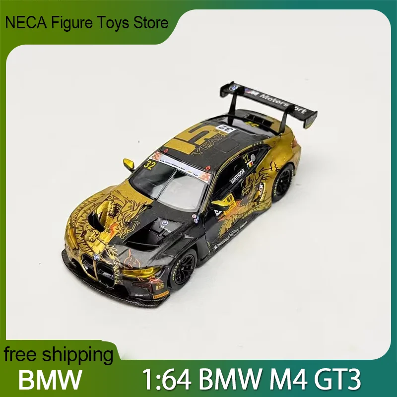 

Mini Track 1:64 Bmw M4 Gt3 Black Gold Dragon Alloy Diecast Racing Car Model Collectible Vehicle For Hobby Enthusiasts Display