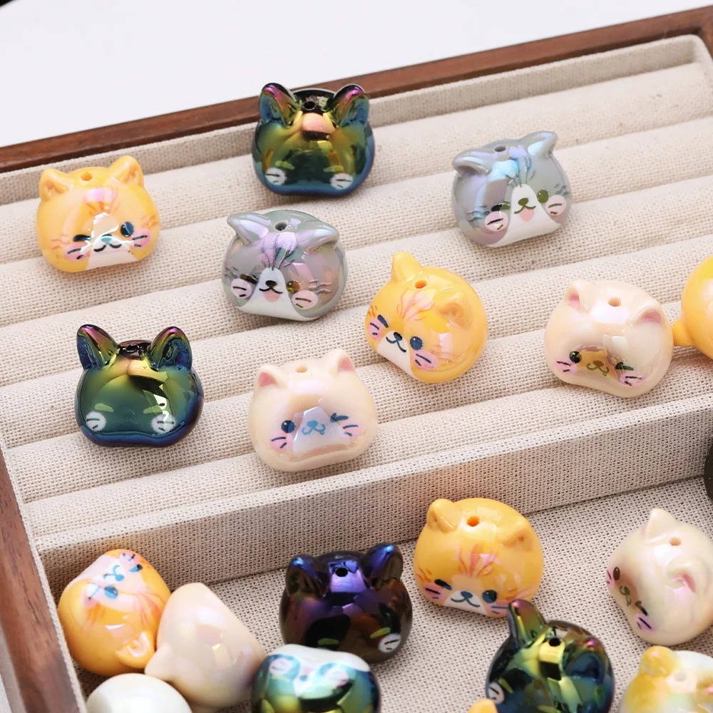 

Cordial Design 50Pcs 19*24MM DIY Fancy Beads/Aurora Effect/Hand Made/Jewelry Findings & Components/Cat Shape/Resin #19112