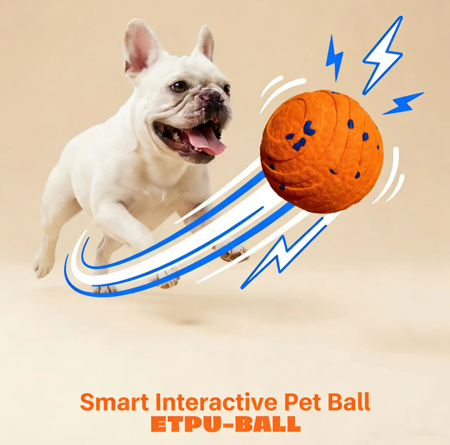 

Smart Interactive Dog Toy Ball Auto Rolling USB Rechargeable Pet Cat Toy for Small Medium Dogs