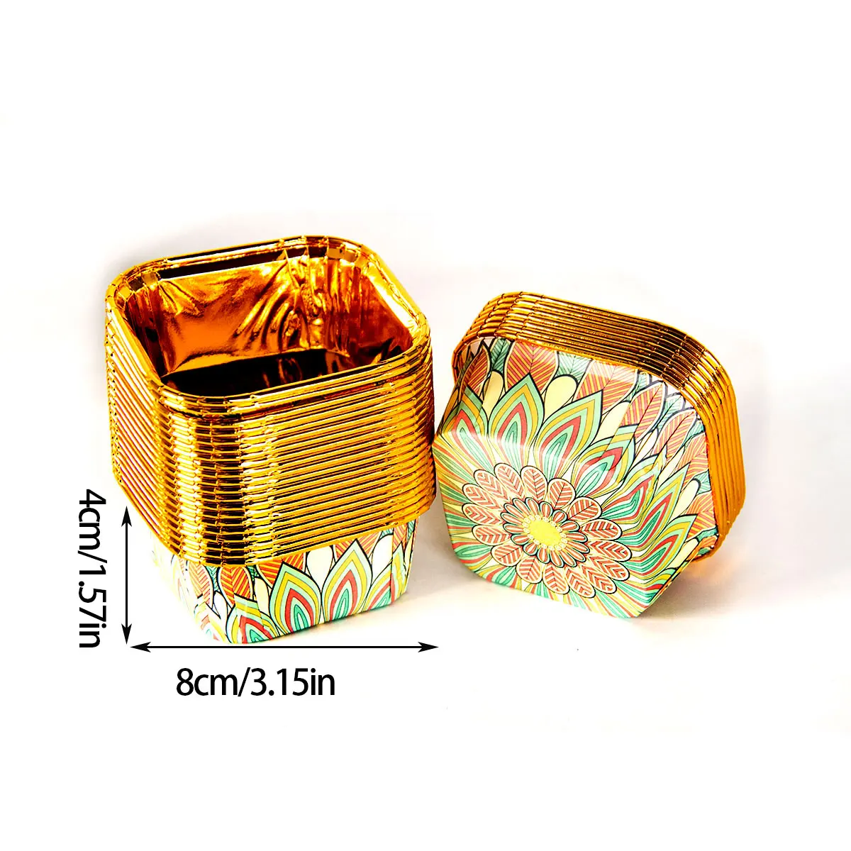 50 قطعة رمضان كريم بطانات ذهبية مغلفة كب كيك حامل عيد مبارك كب كيك كوب إسلامي مسلم الكعك لوازم الخبز