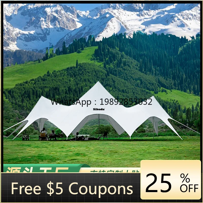 LYY Canopy Tent Outdoor Portable Camping Gear Picnic Sunshade Hexagonal Star Sun Shelter Rainproof Waterproof