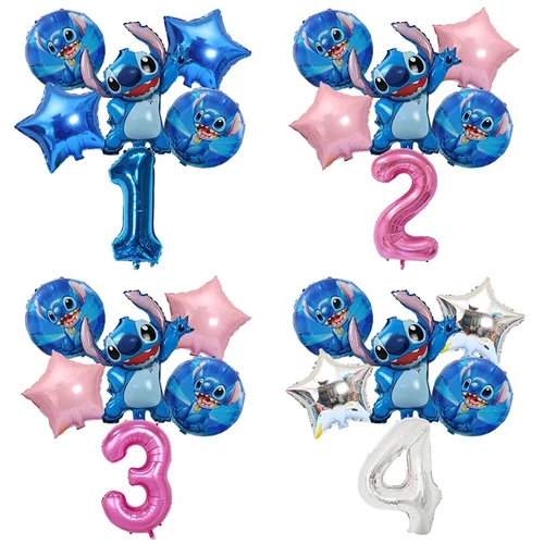 Lilo Stitch 1 2 3 4 5 6 7 8 9 Stitch Digital aluminum foil balloon digital helium balloon decoration Birthday party balloons 