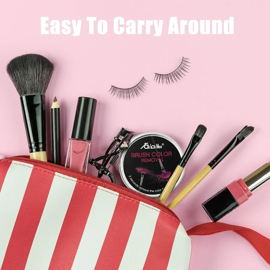 Éponge nettoyante pour dépose de couleur, 2 paquets, nettoie rapidement facilement les pinceaux de maquillage, poudre sans eau ni Solutions chimiques, élimination