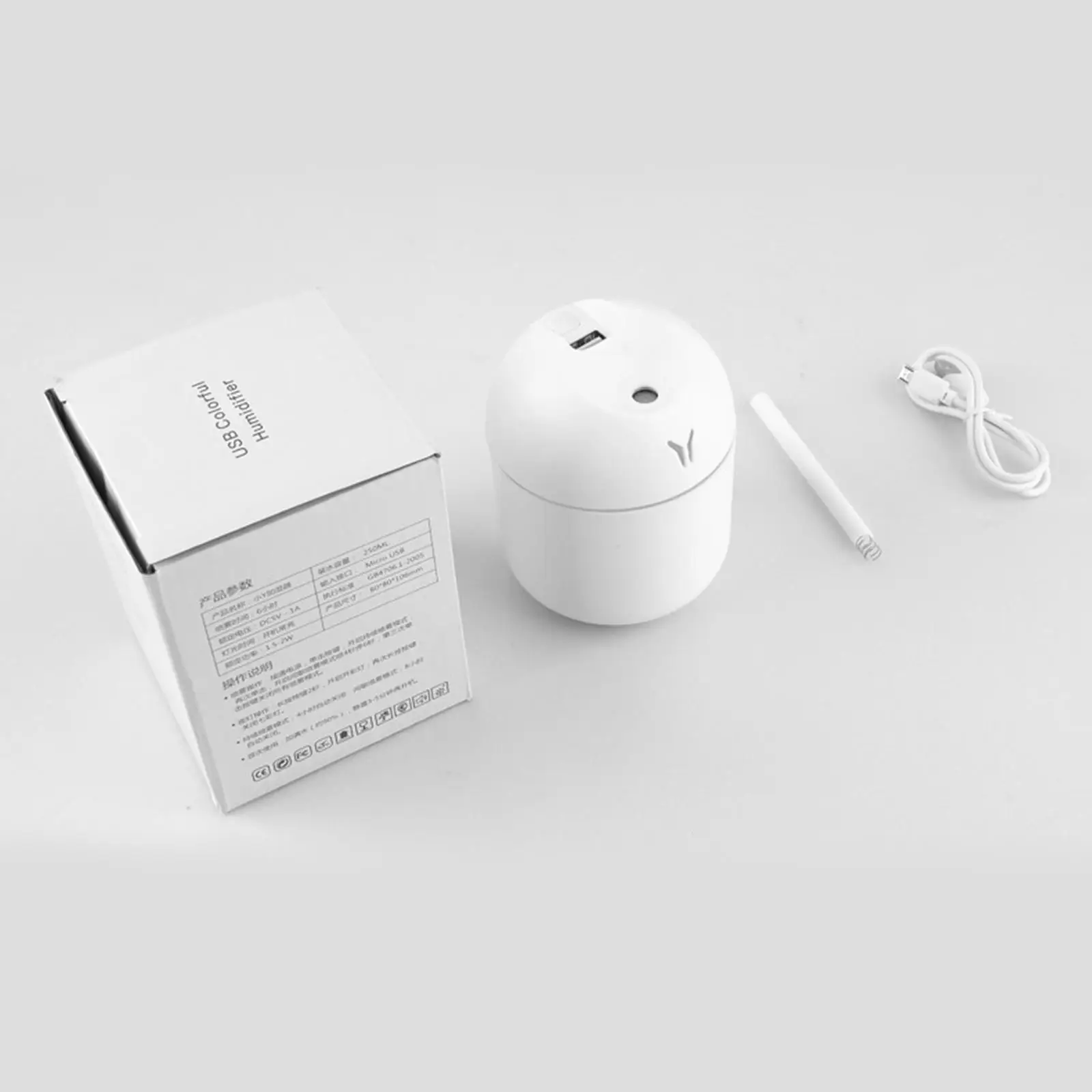 USB Cool Mist Humidifier with LED Night Lamp Ultrasonic 200ml for SPA Office
