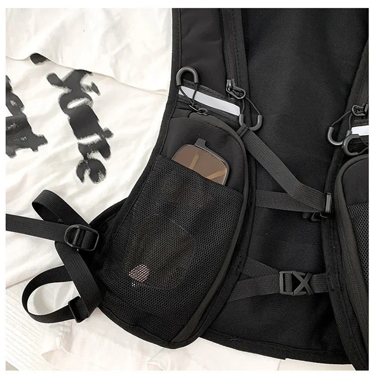 Cool, Dark, Functional, Tactical Workwear, Vest Bag, Reflective, Lightweight, Cycling, Running, Storage, Mobile Phone, Men's Bag