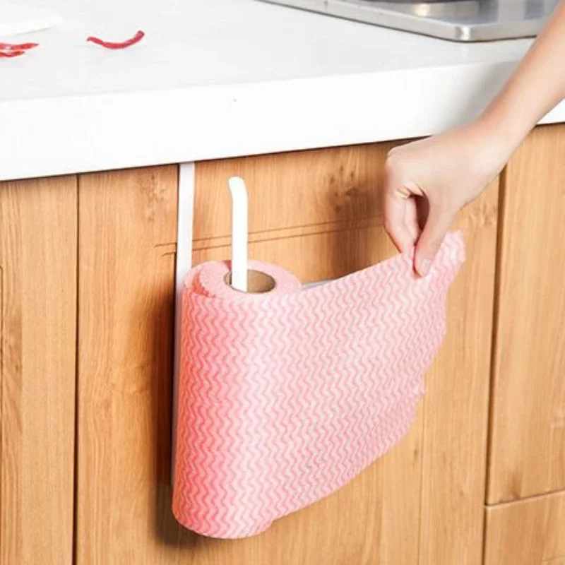 1pc Tissue holder Storage rack Storage A hook No punching required Suspension Cabinet doors Kitchen supplies