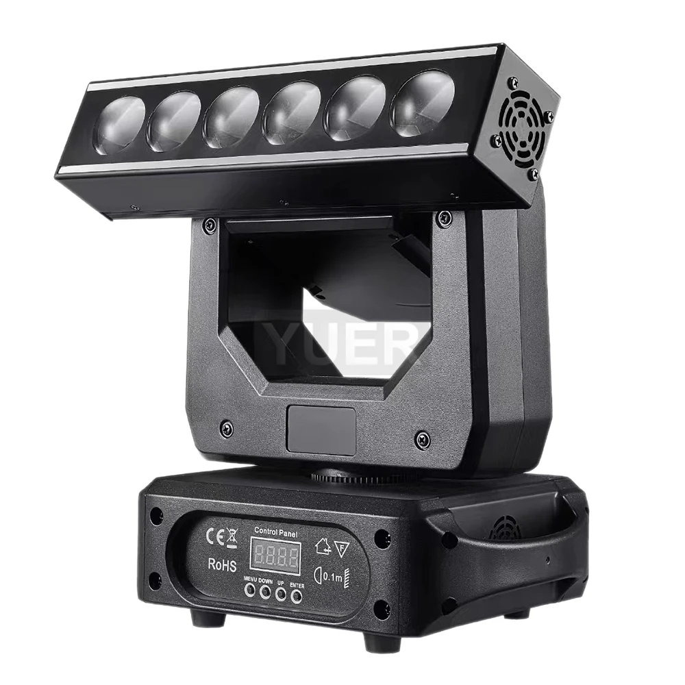 YUER NEW 6X20W Beam LED With Strobe Moving Head Light Dj Disco Controller LED Lamp RGBW 4in1 XYZ Moving Head Infinite rotation