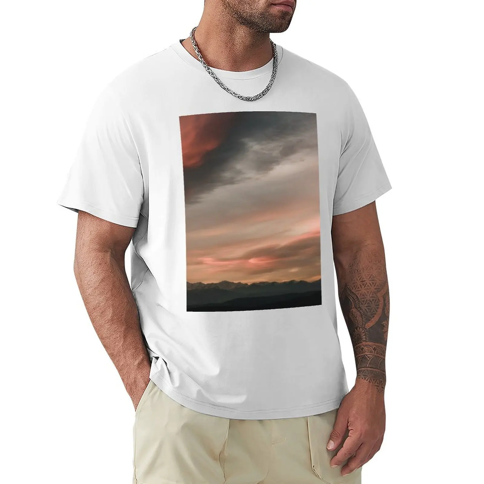 Pastel Skies Nature and Landscape Photography T-Shirt plus sizes new edition mens vintage t shirts