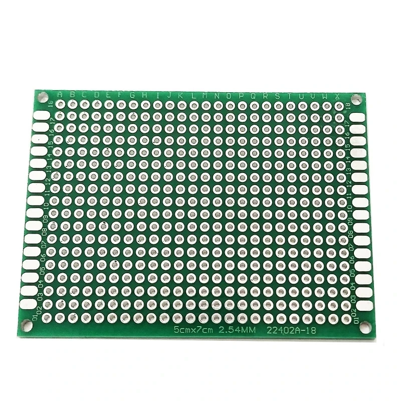 1 pz 5*7 cm1.6 spessore 2.54 passo a doppia faccia spray stagno scheda universale circuito universale PCB scheda foro circuito