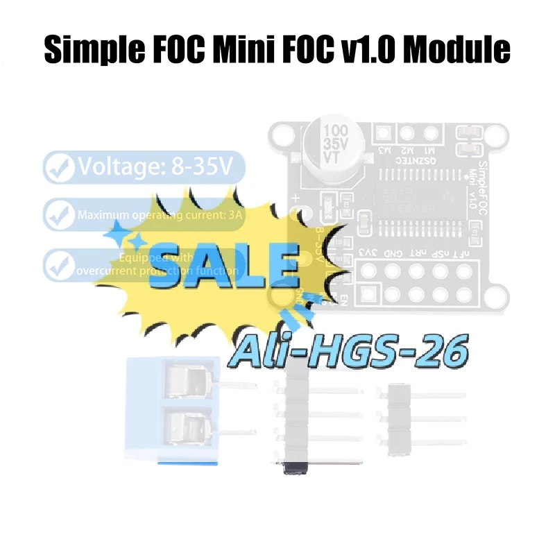

Simple FOC DRV8313 Brushless Motor Driver - Mini SVPWM Control Board for DC 8-35V, Compact & Efficient