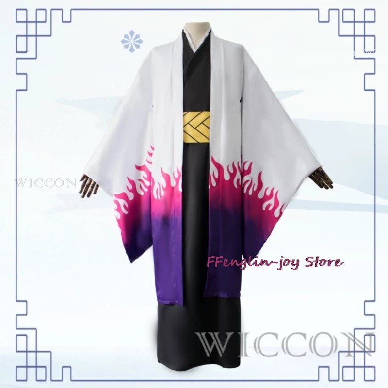 Anime Ubuyashiki Kagaya Cosplay Costume Wig Kisatsutai Kimono Uniform White Eyelashes Halloween Role Play Suit