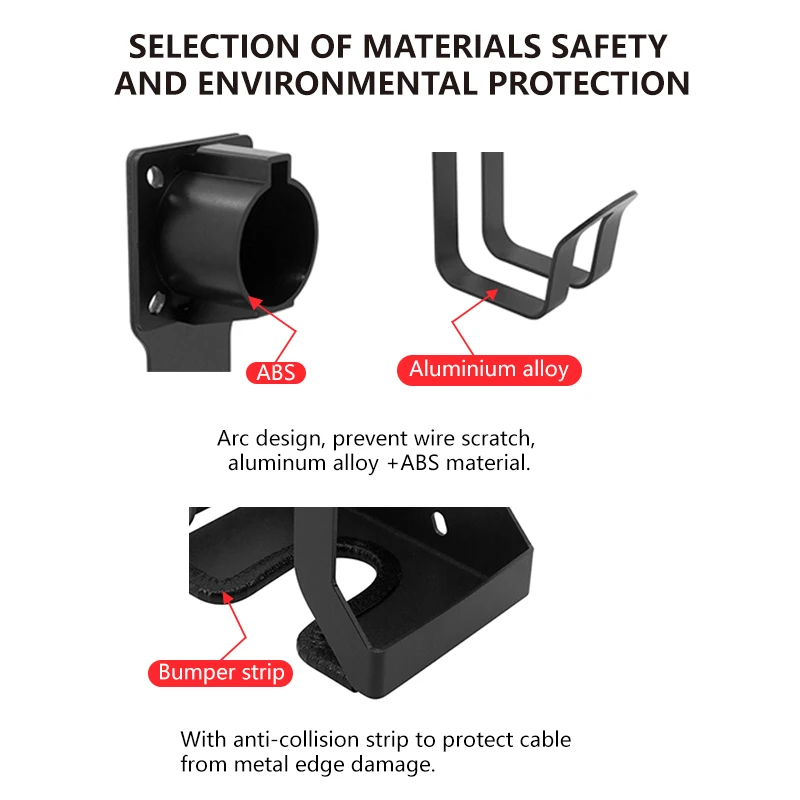 Heenvn Car Charging Cable Mount For Tesla Model 3 Y S X EV Charger Cable Hook Connector Bracket Holder 2025 2026 Accessories