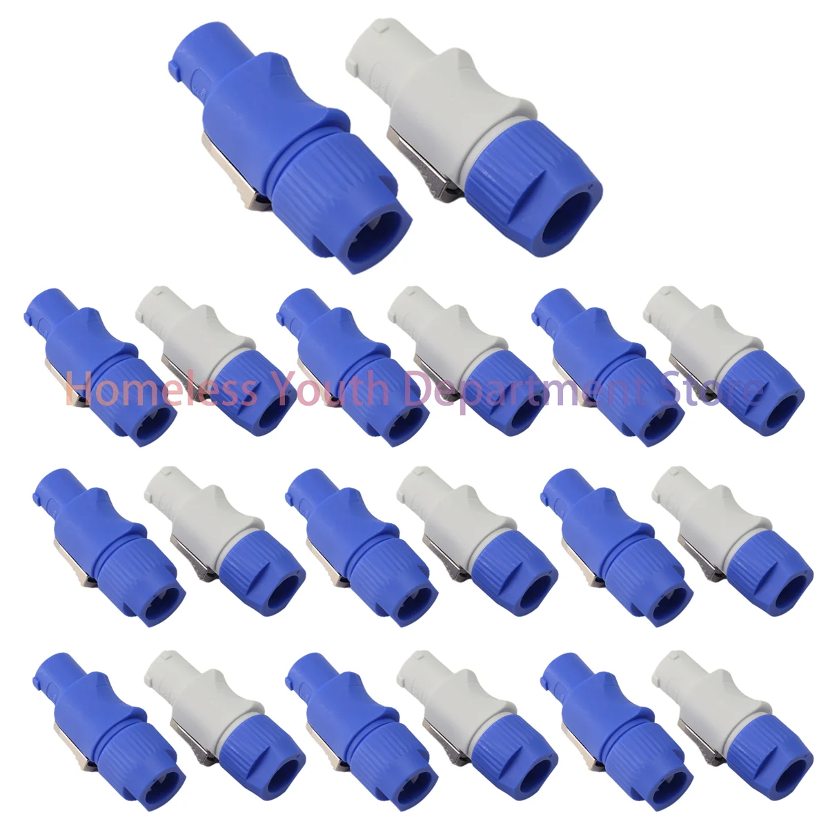 ABQR 20PCS NAC3FCA NAC3FCB Speakon Plug 3 Pin Male Powercon Connector 20A 250V AC Power Plug Connector Blue and Grey White