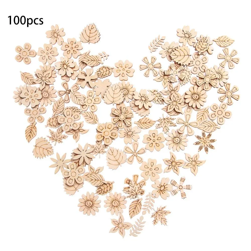 100pcs 20mm DIY Paint Crafts Kid Gift Wood Slice Wooden Decoration Scrapbooking Embellishments Doodle Educational Toy