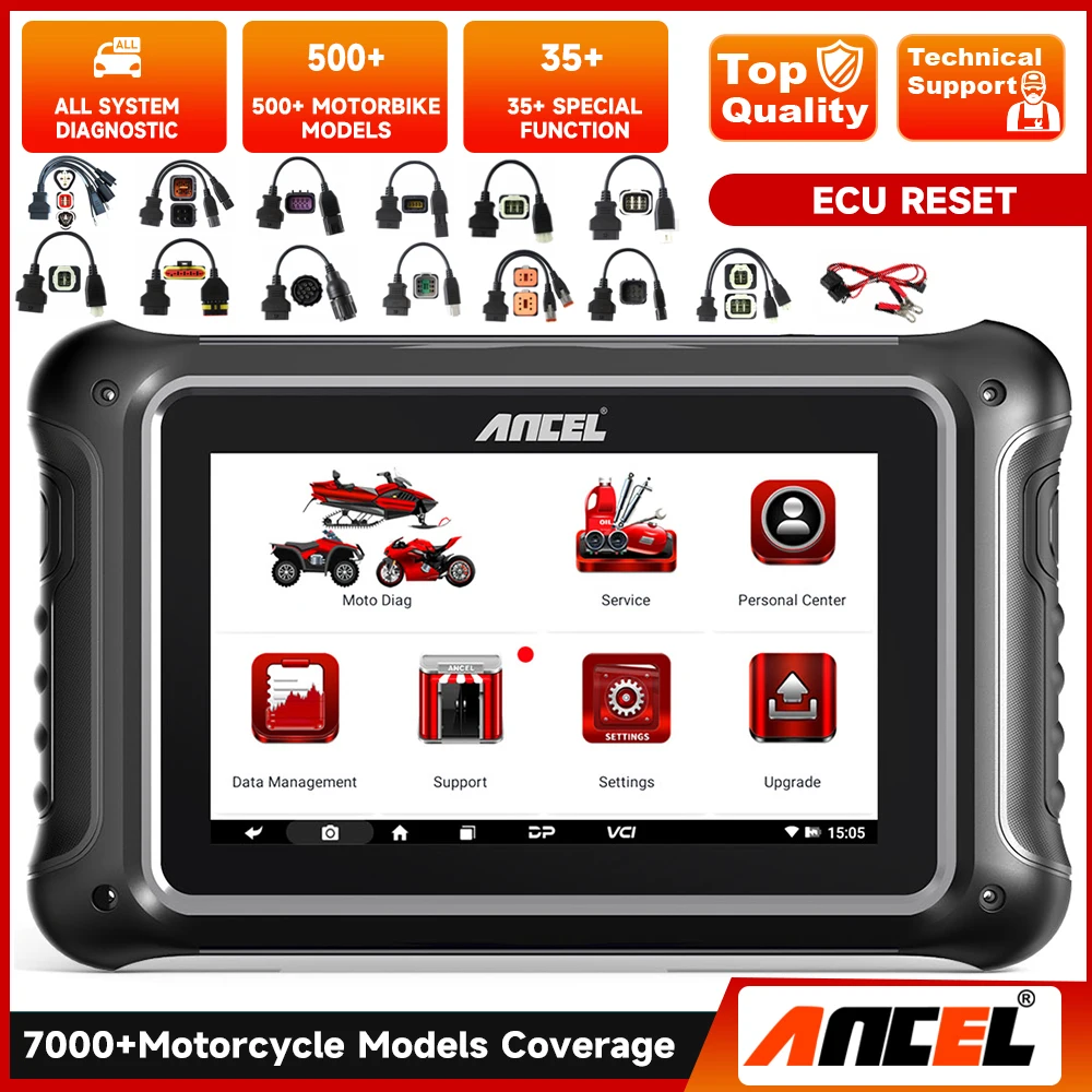 

ANCE MT700 Motorcycle Diagnostic Tool Motorcycle Scanner All System ABS Bleeding Oil Reset Auto VIN Automotive Tools