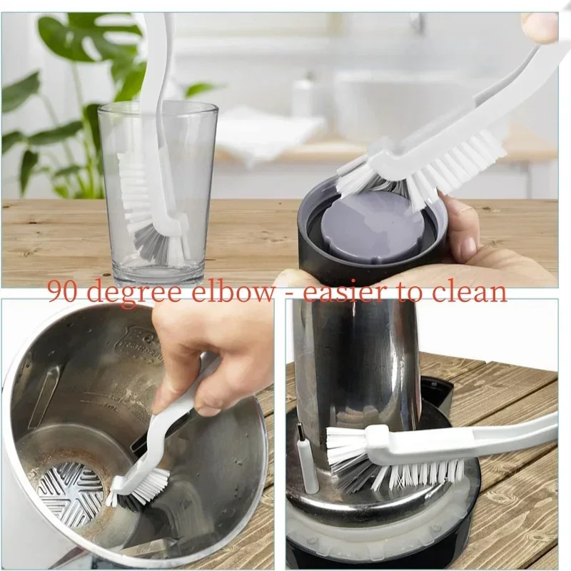 1/2pcs Clean Narrow Brush Plastic Cleaning Brush Long Handle Milk Bottle Glass Tube Cleaning Pan Bowl Brush Home Kitchen Tools