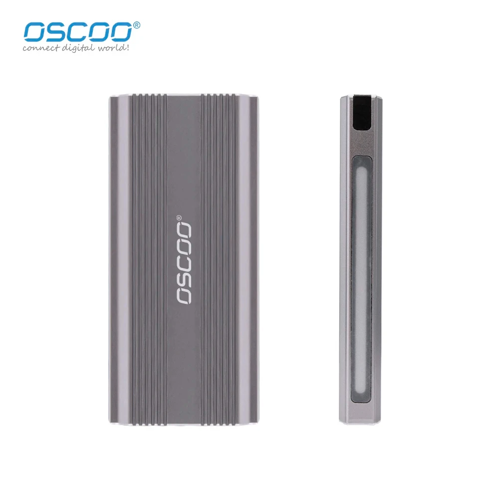 OSCOO-carcasa SSD M.2 SATA NVMe RGB, adaptador de 10gbps, caja de disco duro USB 3,2 tipo C, lector de SSD portátil, carcasa externa