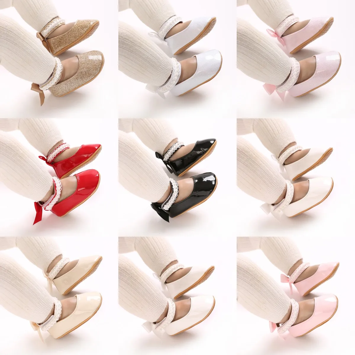 

Spring and Autumn Style 0-1 Year Old Baby Walking Shoes Soft Rubber Soled Baby Shoes Breathable and Non Slip Princess Shoes