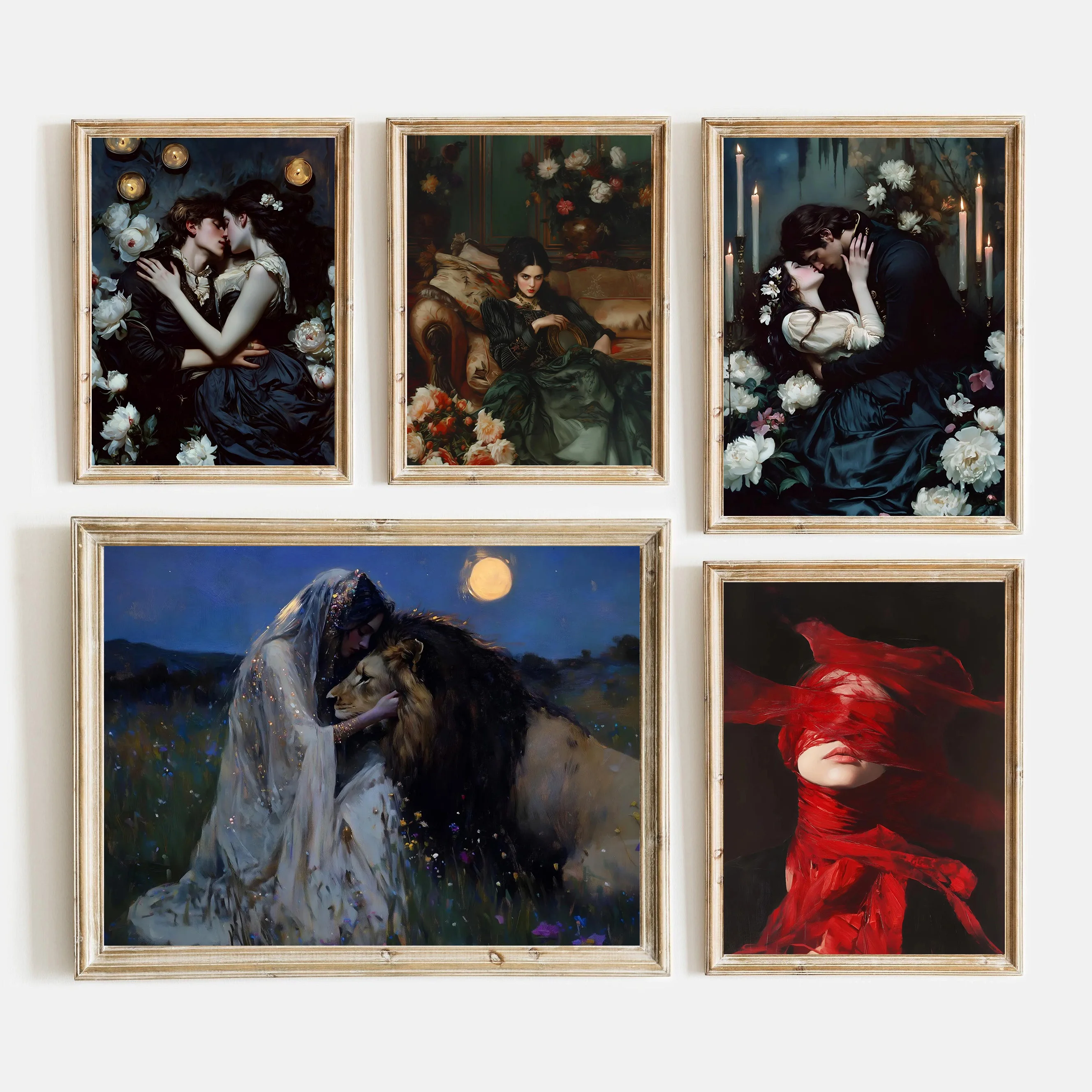 Surreal Gothic Dark Mysterious Woman Posters Romantic Lovers Modern Prints Canvas Painting Wall Picture Home Living Room Decor