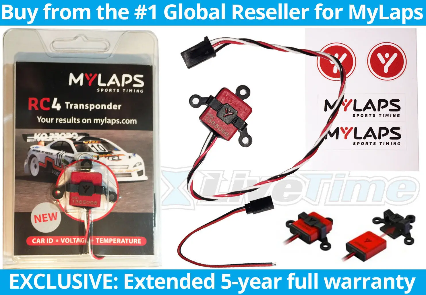 MyLaps Transponder RC4 (3-wire) for R/C Cars (AMBrc, AMB rc) - NEW