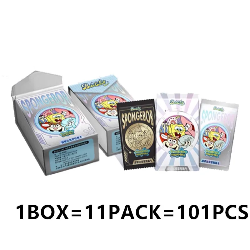 Anime Sponge Bob Card Box SP PR TR Square Pants Patrick Star Squidward Tentacles Captain Eugene Rare Embroidery Collection Gifts