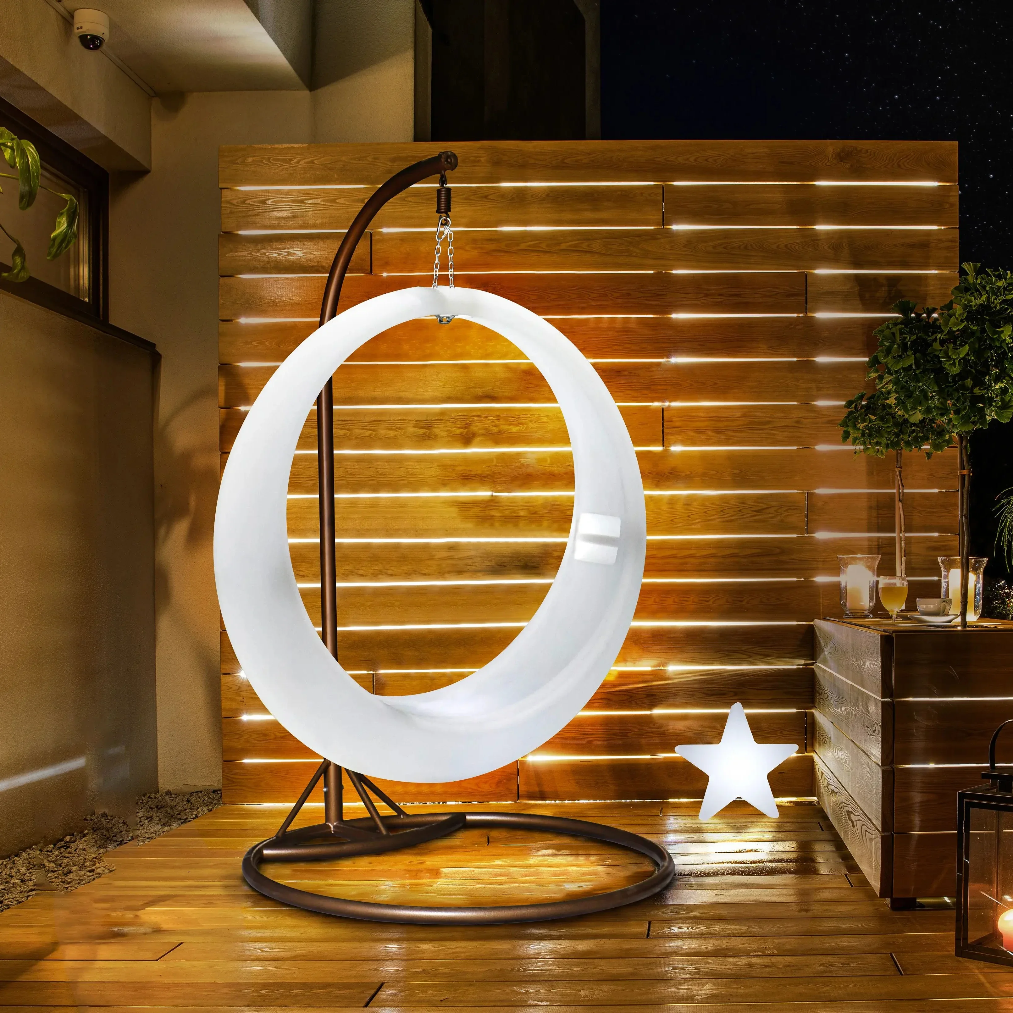 Backyard LED Swings Glowing Patio Garden Swing Brings Oodles Of Ambience To The Party And Outdoor Barbecue